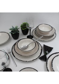 Resim Artemis 16 Parça Yemek Takımı Siyah 