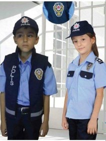 Resim Çocuk Polis Kıyafeti Yelekli 4 Parça 2-10 Yaş Çocuk Polis Kostüm (529031620) 