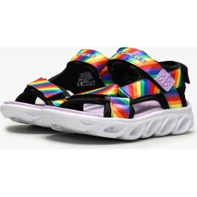 Resim Skechers Hypno - Splash - Rainbow Lights Büyük Kız Çocuk Siyah Işıklı Sandalet 20218L Bkmt 