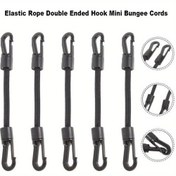 Resim Mini Bungee Kordonu Çift Uçlu saç tokası ile - Taşınabilir, Elastik Halat Kamp, Tekne ve Spor Kayak Aksesuarları için, Siyah Kauçuk Malzeme, Kolay Taşınma, Kamp Kordonu | Güvenli Kayış Tasarımı | Dayanıklı Kauçuk Kordonlar, Kayak Aksesuarı 