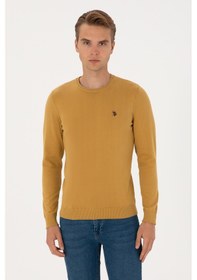 Resim U.S. Polo Assn. Erkek Slim Fit Bisiklet Yaka Hardal Basic Kazak 50313713-VR151 
