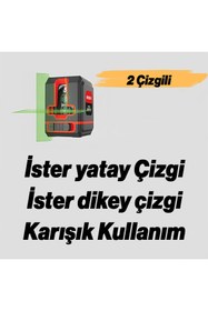 Resim Badem10 Rodex 2 Çizgili Lazer Terazi Yeşil Çizgi Lazeri Hizalama Tek ve Birlikte Kullanım Çantalı 