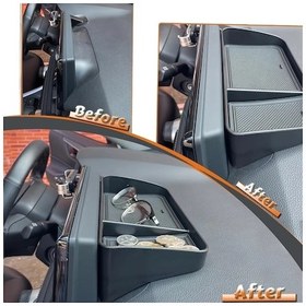 Resim Xuweiwei Siyah Dayanıklı Pvc Konsol Düzenleyici Kaymaz Tabanlı Para Anahtar Cep Telefonu Araç Tepsisi 