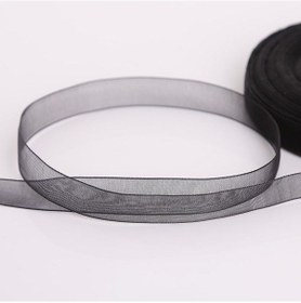 Resim Siyah 50 Yards/rulo Dıy Organze Kurdele Hediye Paketleme 12mm Parti Düğün Dekorasyon Kumaşı 