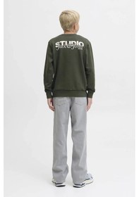 Resim Jack & Jones Jack&jones Jjyuki Back Erkek Çocuk Sweatshirt 12279593 Yeşil 
