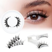 Resim Yeniden Kullanılabilir Manyetik Kirpik Seti - Doğal Görünüm için Hafif ve Yumuşak Kedi Kirpikleri, Günlük Kullanım İçin Kolay Takılan Yapışkansız Su Geçirmez Manyetik Kirpikler - 1 Çift 