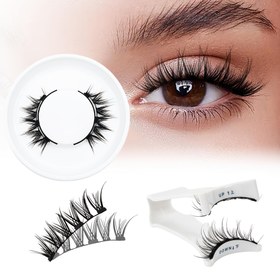 Resim Yeniden Kullanılabilir Manyetik Kirpik Seti - Doğal Görünüm için Hafif ve Yumuşak Kedi Kirpikleri, Günlük Kullanım İçin Kolay Takılan Yapışkansız Su Geçirmez Manyetik Kirpikler - 1 Çift 