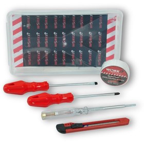 Resim Work It 5 Parça Alet Seti - Düz T.Vida + Yıldız T.Vida + Kontrol Kalemi + M.Bıcağı+ İzole Elektrik Bandı 
