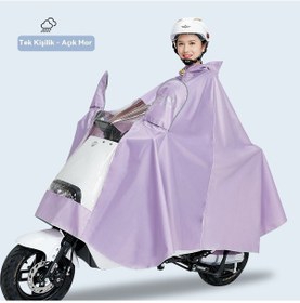 Resim Elektrikli Scooter Ve Motosiklet İçin Kadın Erkek Tek/çift Kişilik Uzun Yağmurluk Parka, Fırtına Geçirmez Sürüş Ponçosu Bordo 