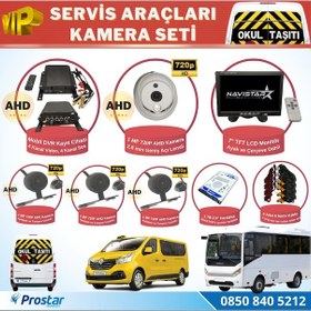 Resim Okul Servis Kamera Seti 4 Kameralı 7" Monitör 4 Kameralı 1 TB Ha 