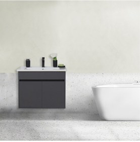 Resim Dicle Asma Lavabolu Alt Dolap Antrasit 80X44X70 Cm Antrasit 