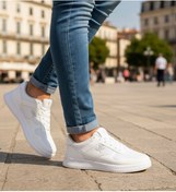Resim LUTTOON Beyaz Erkek Sneaker Günlük Spor Ayakkabısı Esnek Tabanlı Rahat Ergonomik Ortopedik 4027 