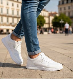 Resim LUTTOON Beyaz Erkek Sneaker Günlük Spor Ayakkabısı Esnek Tabanlı Rahat Ergonomik Ortopedik 4027 