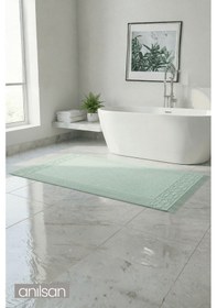 Resim Fesun Mint Yeşili Ayak Havlusu - 70x130cm, 690gr, %100 Pamuk, Spa Ve Otel Banyo Paspası, Günlük Kullanım Mint Yeşil 