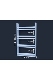 Resim Genel Markalar Suntalam Montessori Çocuk Odası Eğitici Kitaplık 4 Raflı Beyaz Kitaplık60x120 Duvara Monte 60 cm Su 