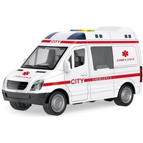 Resim Wy590e-f 1:16 Sürtmeli Sesli Işıklı Ambulans / Polis Arabası 
