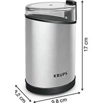 Resim Esmo Home Krups Fast Touch GX204D Elektrikli Kahve Değirmeni, Paslanmaz Çelik, 200 Watt Güç, Siyah, 75 G 