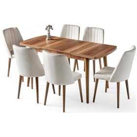 Resim Milano Mdf Açılır Mutfak Masa 6 Lı Sandalyeli Takım 75 130cm 001 