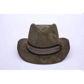 Resim Twingold İsme Özel Süet Kovboy Fötr Şapka - Ab01007 - Haki Haki 