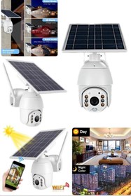 Resim Utelips Ev & Dükkan Akıllı Elektriksiz Çalışan Güvenlik Kamerası Wifi Bahçe Ev Dükkan Güneş Panelli Kamera 