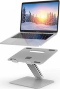 Resim Notebook Standı 8 Kg Taşıma Kapasiteli Açılı Kaydırmaz Pedli %100 Tok Aliminyum Gümüş CoverZone