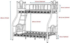 Resim Argimo İmaj 3 Kişilik Ebeveyn 3'lü Metal Siyah Ranza (90x190 + 140x190) 