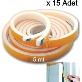 Resim Nistabolje 15 Adet Yapışkanlı Pencere Bandı Isı Yalıtım Süngeri (5 Metre x 15) 