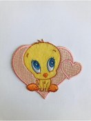 Resim Looney Tunes Ütü Ile Yapışan Dokuma Nakışlı Arma - Patch - Yama Tweety (TİVİTİ) 1 Iron-on Motif 