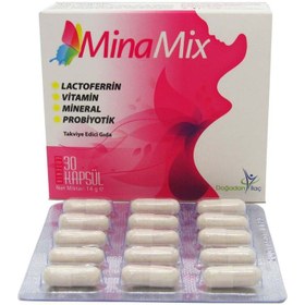 Resim minamix Lactoferrin Probiyotik Çinko Vitamin B12 Folik Asit İçeren Bağışıklık Demir Desteği Özel Formülasyon 30 Kapsül 