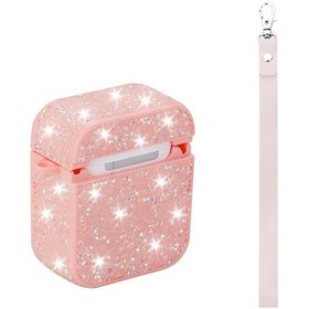 Resim Apple Uyumlu AirPods Zore Airbag 45 Bilek Askı Aparatlı Simli Şeffaf Kılıf Siyah 