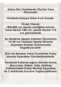 Resim Ithal Kalın Ekru Zebra Stor Güneşlik Perde Eteği Düz Alüminyum Kasa Metal Ayak Ekru 