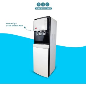Resim İdeal Mağaza Sıcak Soğuk Ilık 3 Musluklu Arıtmalı Su Sebili - Beyaz Siyah Renk - Ideal Mağaza 