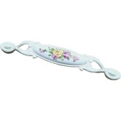 Resim Miray 96 Mm Metal Krem Kasa Beyaz Sarı Gül Desenli / 5 Adet Krem 