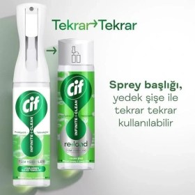 Resim Cif Infinite Clean Doğal Probiyotikli Anti Toz Sprey Tüm Yüzeyler Için Limonu & Limon Otu 280 ml 