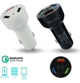 Resim Herşey Fırsat Oto 3 USB Qualcomm Quick Qc 3.0 7A Hızlı Araç Şarj Aleti Cihazı 