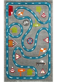 Resim Eko Halı Eko Kids Kds 19 Grey Blue Hav Toz Vermez Çocuk Odası Halısı - 120x180 Gri 