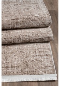 Resim Kaymaz Taban Yıkanabilir Modern Salon Mutfak Oturma Odası Çocuk Odası Halısı 5002 Vizon 