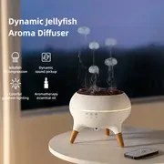 Resim Denizanası Şeklinde Aroma Difüzör Nemlendirici V80, Aromaterapi & Nemlendirme, Renkli Işıklar, Uzaktan Kumandalı, İki Zaman Ayarı, Ofis ve Ev Kullanımı İçin Uygun, 250ml Büyük Su Tankı ile Uzun Süreli Nem 
