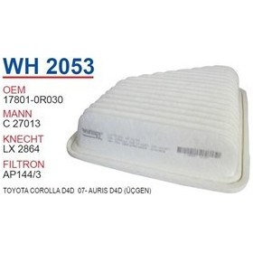 Resim Toyota Corolla D4D 07 - Auris D4D (Üçgen) Hava Filtresi Oem No:17801 - 0R030 