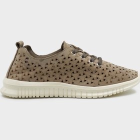 Resim SHOEMOL SKS-073 Vizon Nubuk Kadın Sneaker 