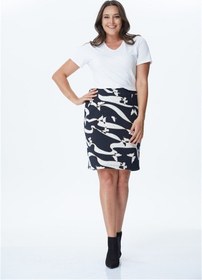 Resim Myline Büyük Beden Jakar Desenli Etek 