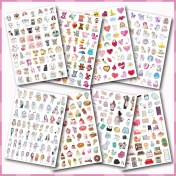 Resim Storemax Seti 500 Adet - Kız Çocuklara Özel Konsept - Defter Planlayıcı Günlük Takvim Ajanda Için Etiketler - Öğrencilere ve Yetişkinlere Kendinden Yapışkanlı Çıkartmalar (8 Sayfa) 