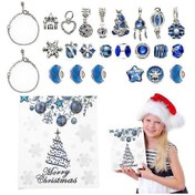 Resim Kızlar İçin Noel Advent Takvimi Bilekliği Kendin Yap Takı Yapımı Seti 2023 Yeni Yıl Noel Geri Sayım Takvimi Diğer Kırmızı 