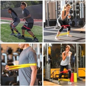 Resim MCM Group 5li Egzersiz Direnç Bant Seti Pilates Crossfit Ekipmanları 