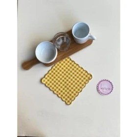 Resim Aydın Çeyiz Sarı Ekoseli Kokteyl Peçetesi(6 Adet) 