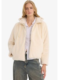 Resim Defacto Su Geçirmez Regular Fit Kapüşonlu Suni Kürk Astarlı Mont F2145ax25wnbg414 Bej-bg414 