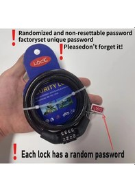 Resim Sunshine011 Siyah 4 Haneli Kombinasyonlu Çelik Bisiklet Kiliti Hırsızlık Önleyici Kask Kaykay Siyah 