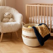 Resim Zuviel Deco Handmade 35x30 Büyük Boy El Yapımı Hasır Sepet, Düzenleyici, Çok Amaçlı Sepet,oyuncak Sepeti, Çamaşır Sepeti 