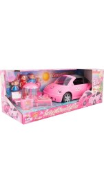 Resim King Toys Sally Ailece Kampta ve Üstü Açılabilen Pembe Araba 