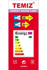 Resim Genel Markalar TEMİZ Günışığı(E27) 3U Enerji Tasarruflu Ampul 
